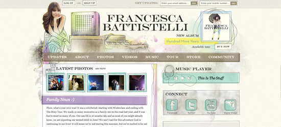 Francesca Battistelli website design