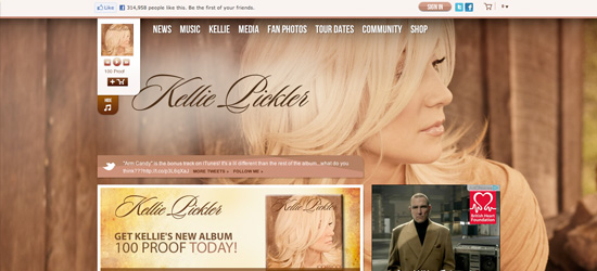 Kellie Pickler website design